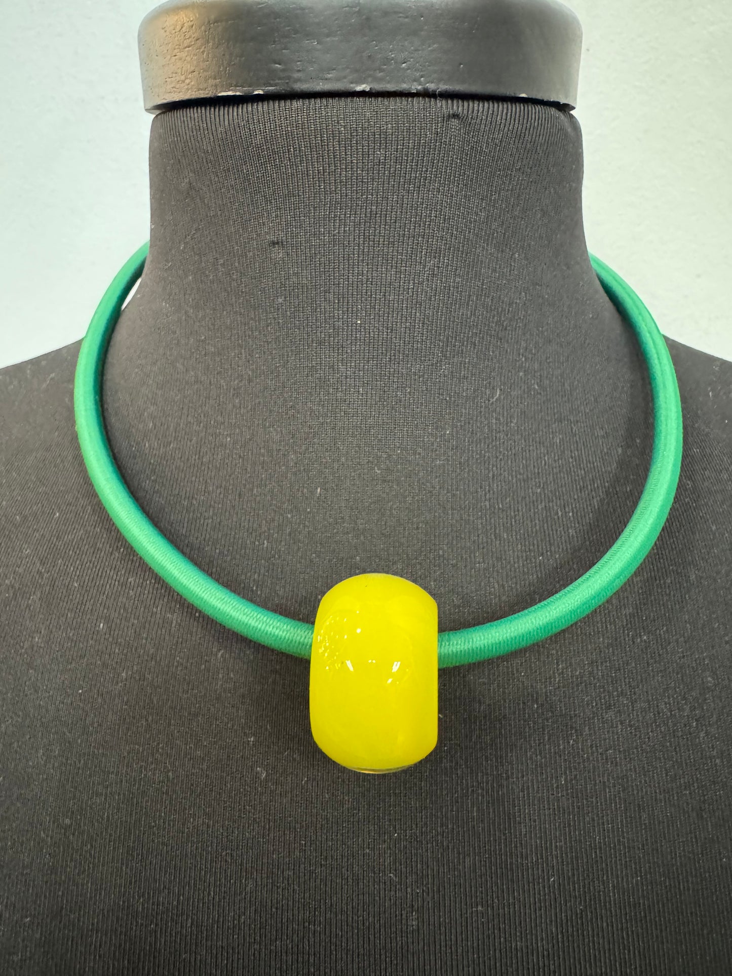 Green and Yellow Pendant Necklace - 50cm