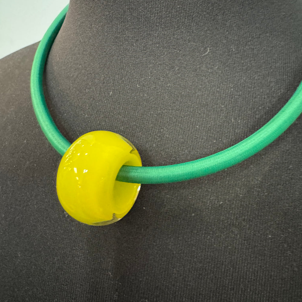 Green and Yellow Pendant Necklace - 50cm