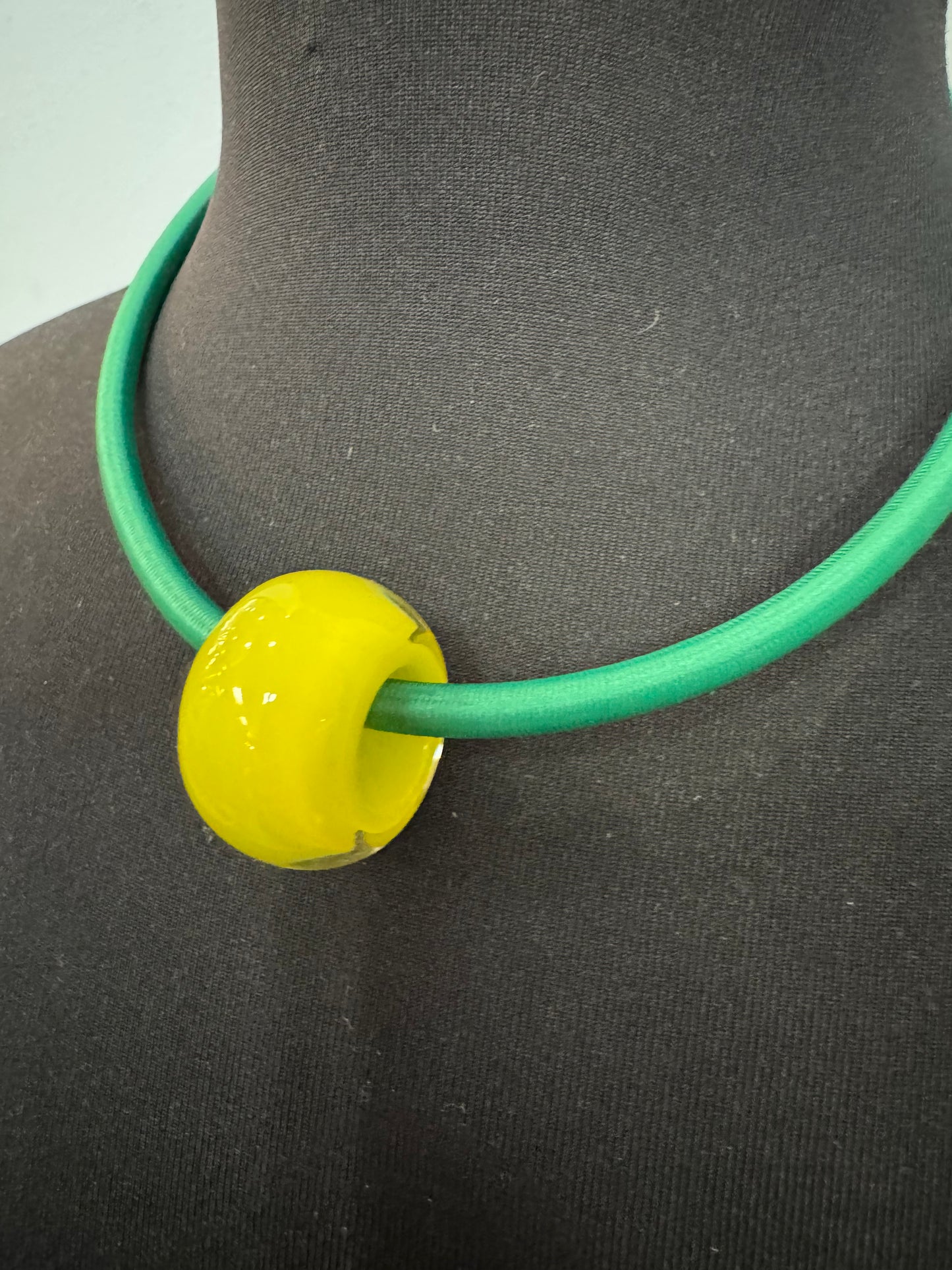 Green and Yellow Pendant Necklace - 50cm