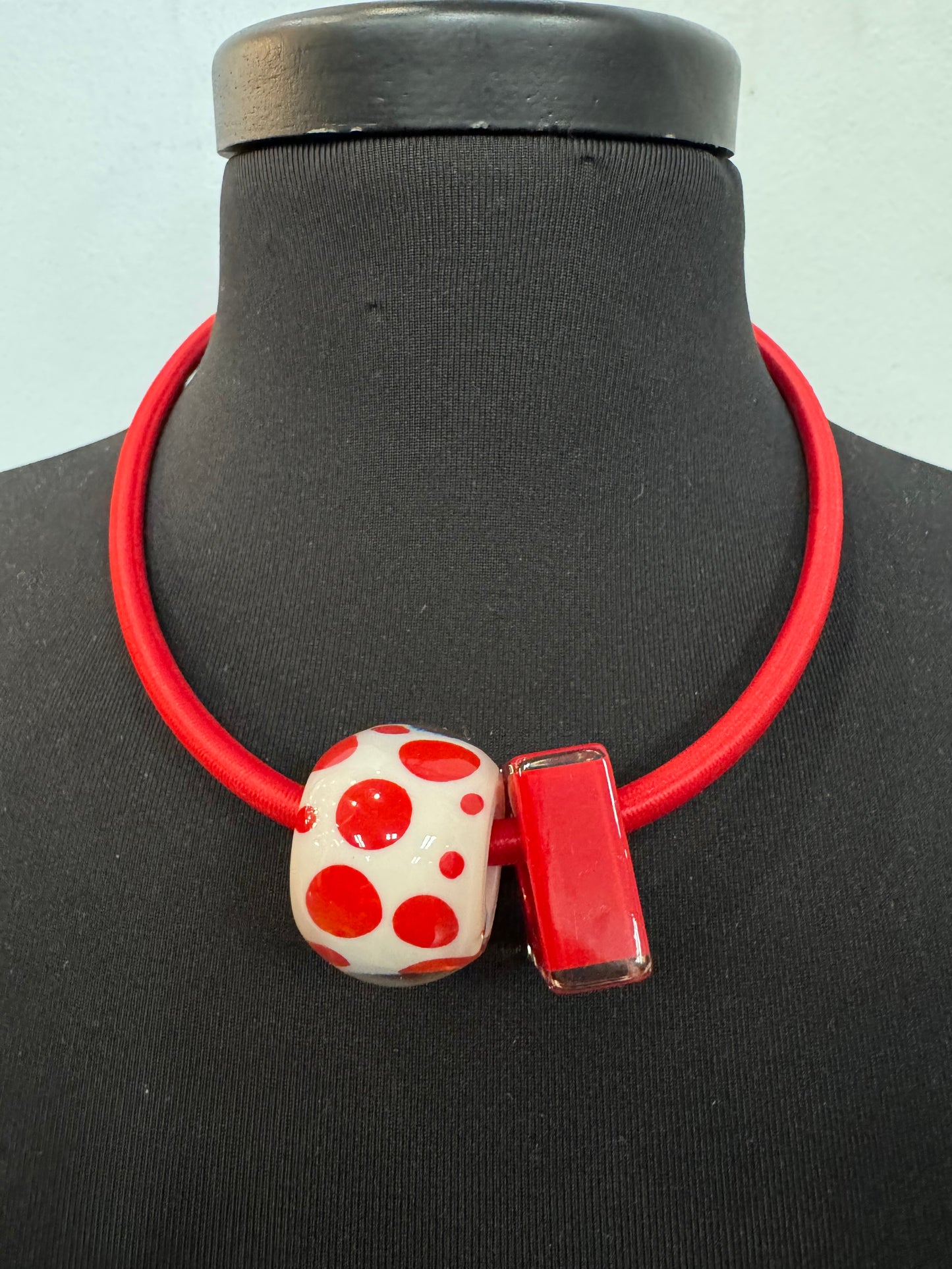 Red Two Pendant Necklace - 50cm