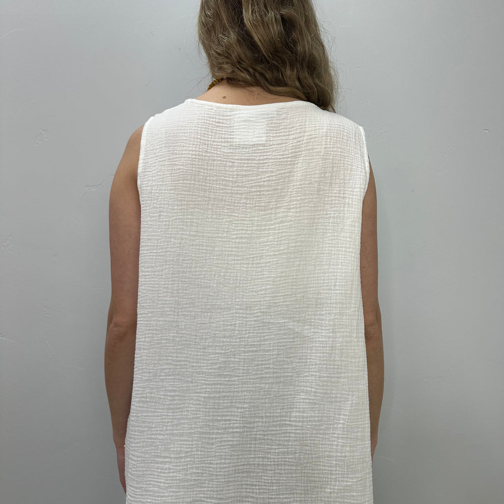 
                  
                    White Pira Cotton Gauze Tank
                  
                