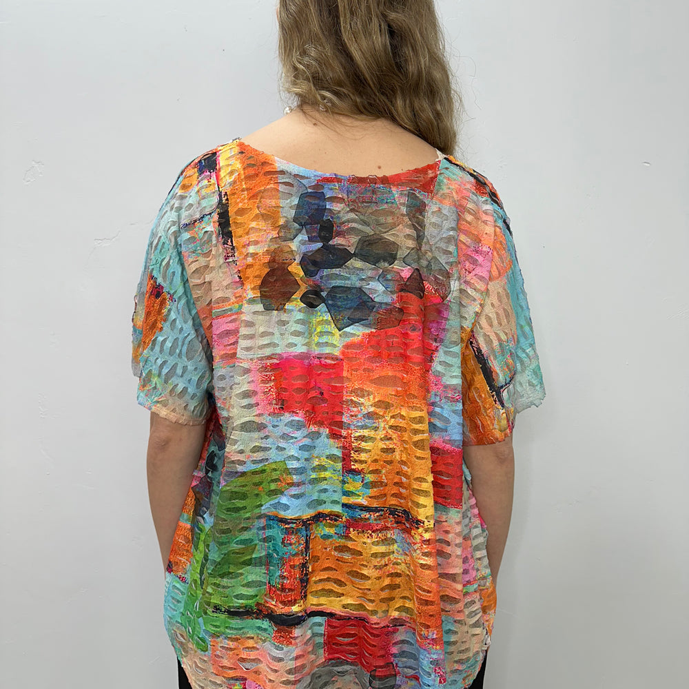 Double Gauze Short Sleeve Poncho