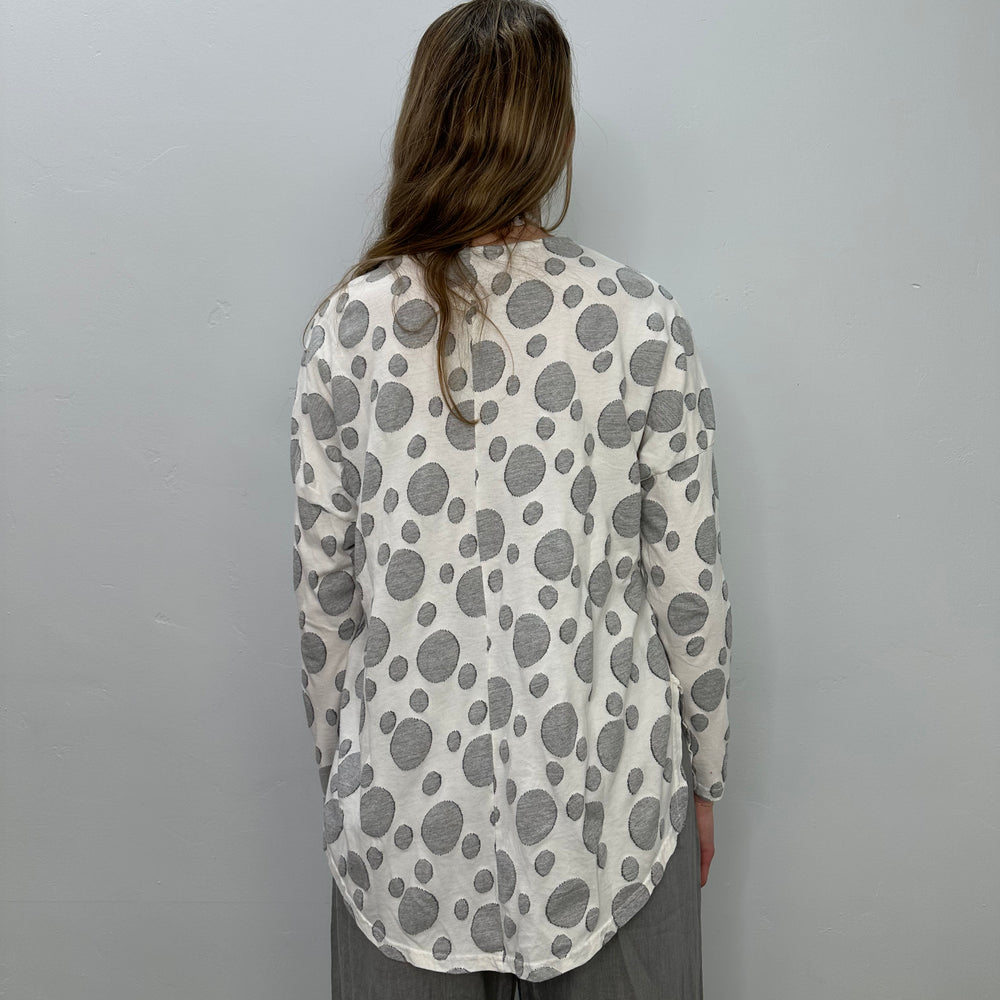 
                  
                    White Jacquard Dot Boxy Top
                  
                