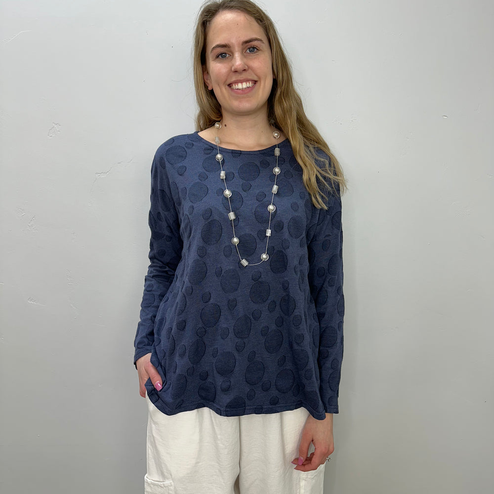 Night Sky Jacquard Dot Boxy Top