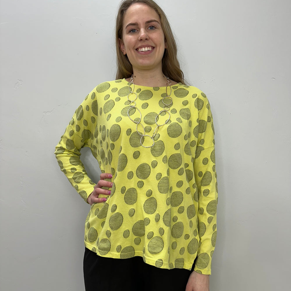 Sunburst Jacquard Dot Boxy Top