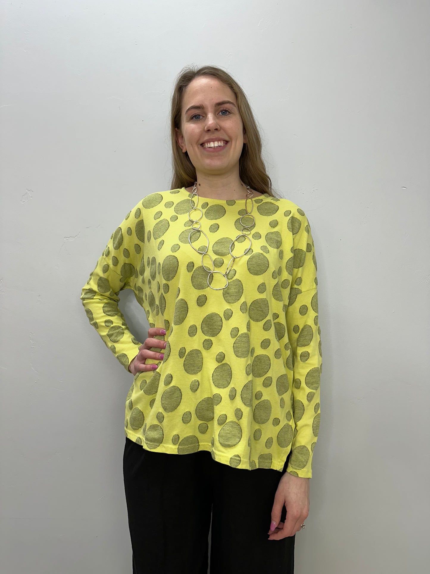 Sunburst Jacquard Dot Boxy Top