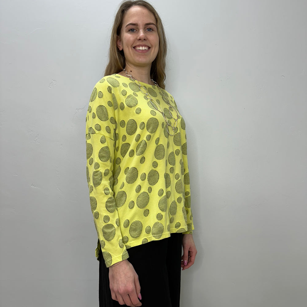 Sunburst Jacquard Dot Boxy Top