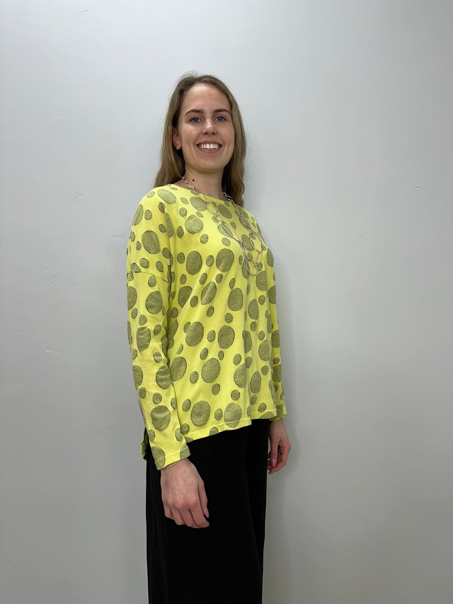 Sunburst Jacquard Dot Boxy Top