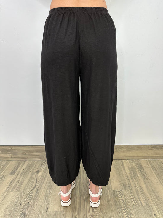 Black Cropped Pant with Darts