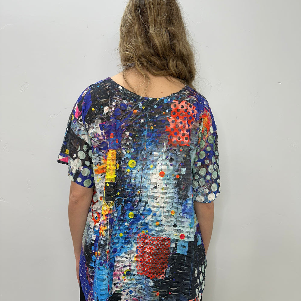 
                  
                    Blue Splatter Double Gauze Short Sleeve Tunic
                  
                