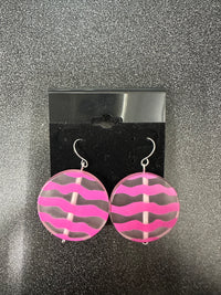 Fuchsia Squiggle Dot Earrings