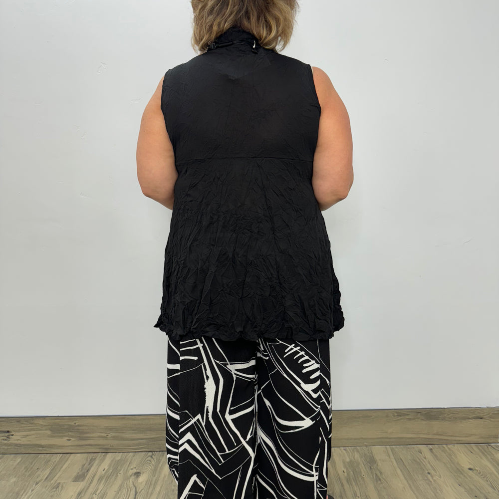 
                  
                    Black Sleeveless Crinkle Mesh Tunic
                  
                