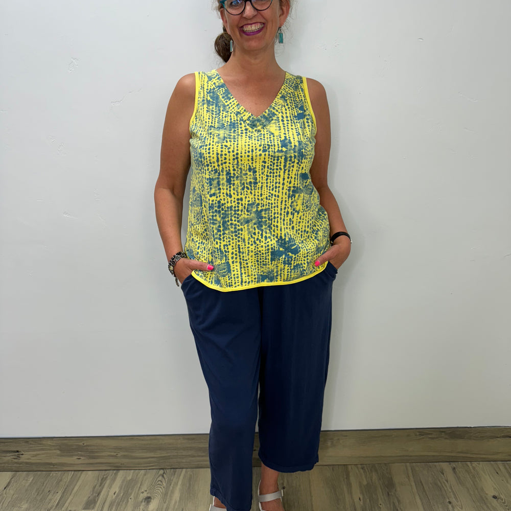 Sunshine Yellow Pattern Cabana Reversible Tank