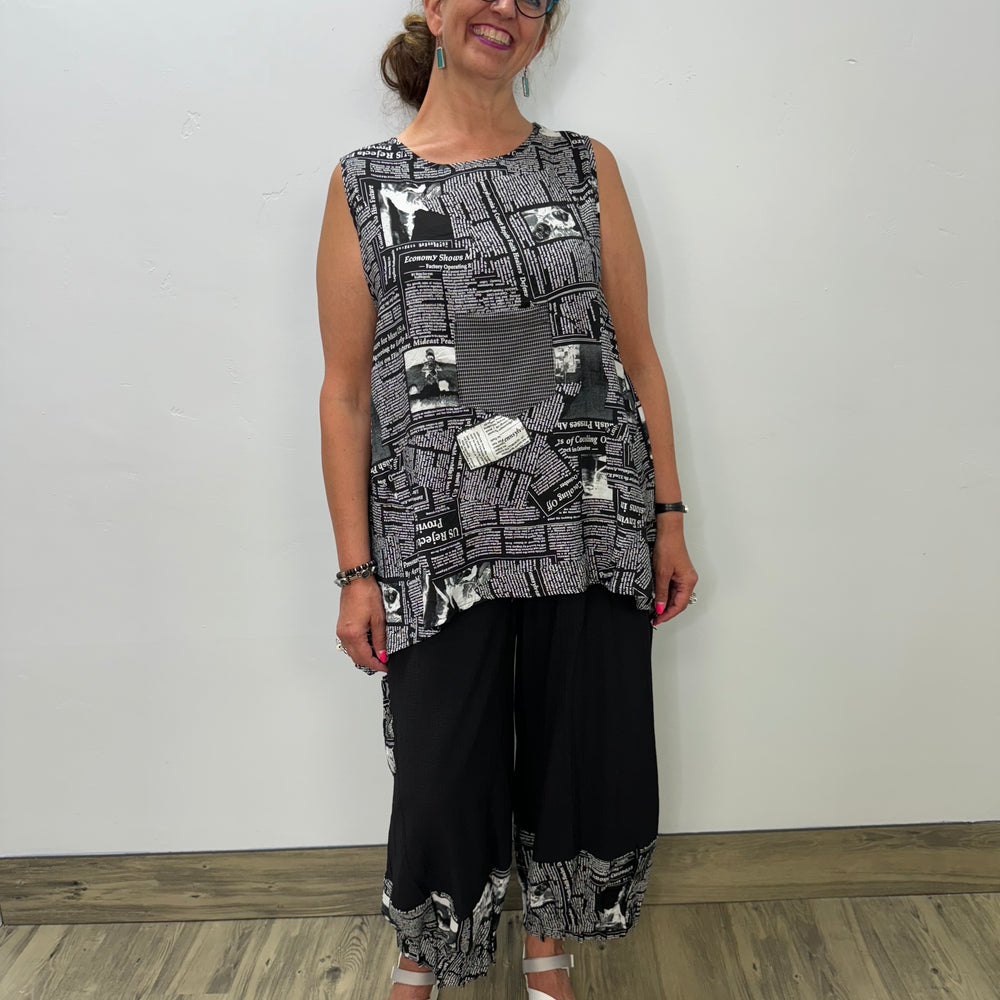 
                  
                    Newspaper Print Pant with Pockets
                  
                