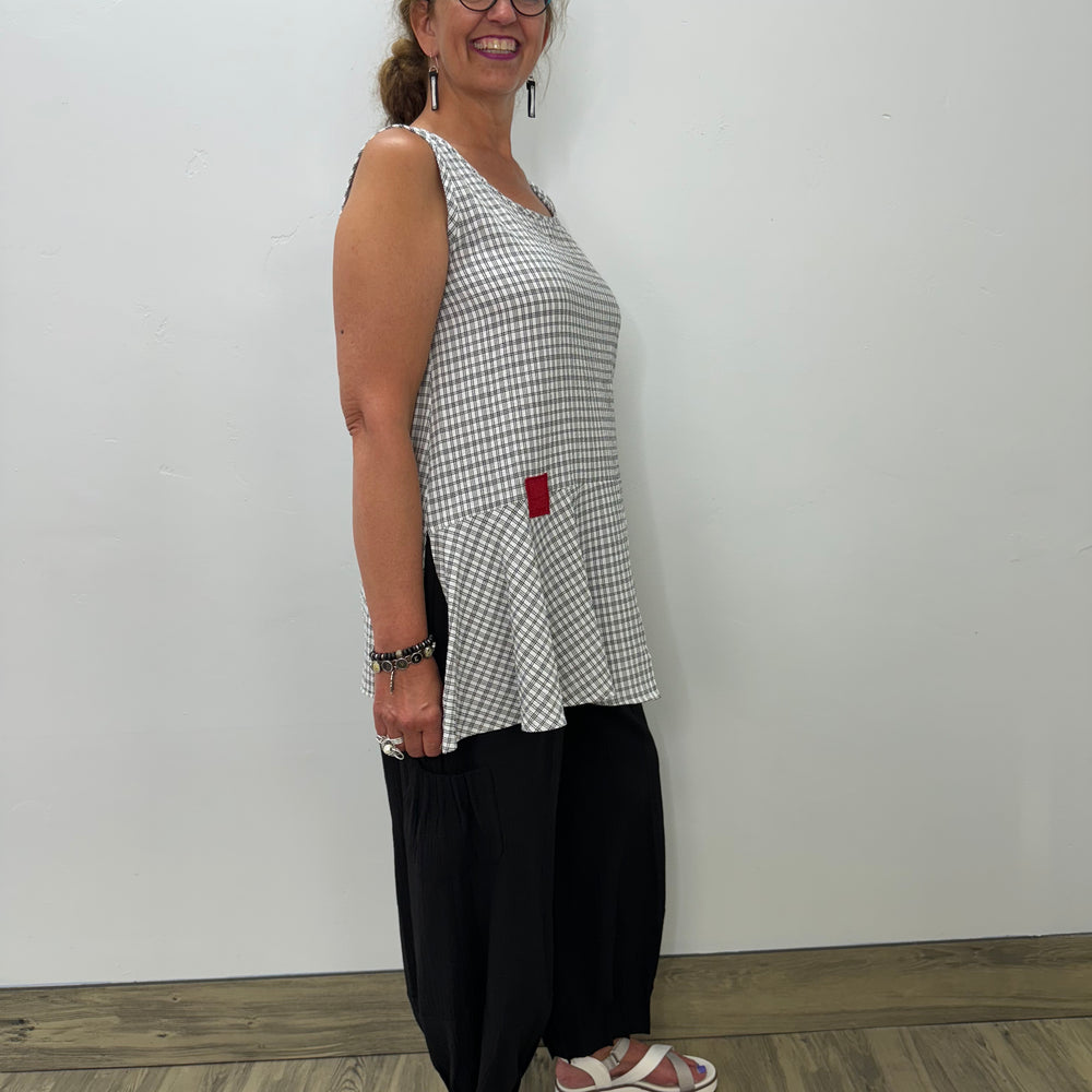 White and Black Pattern Tank