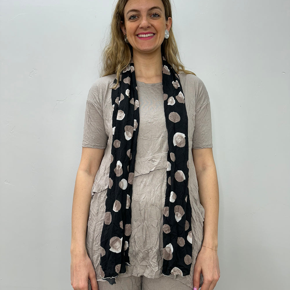 Charcoal Crinkle Mesh Scarf