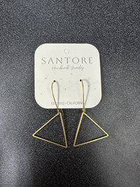 Brass Triangle Earrings