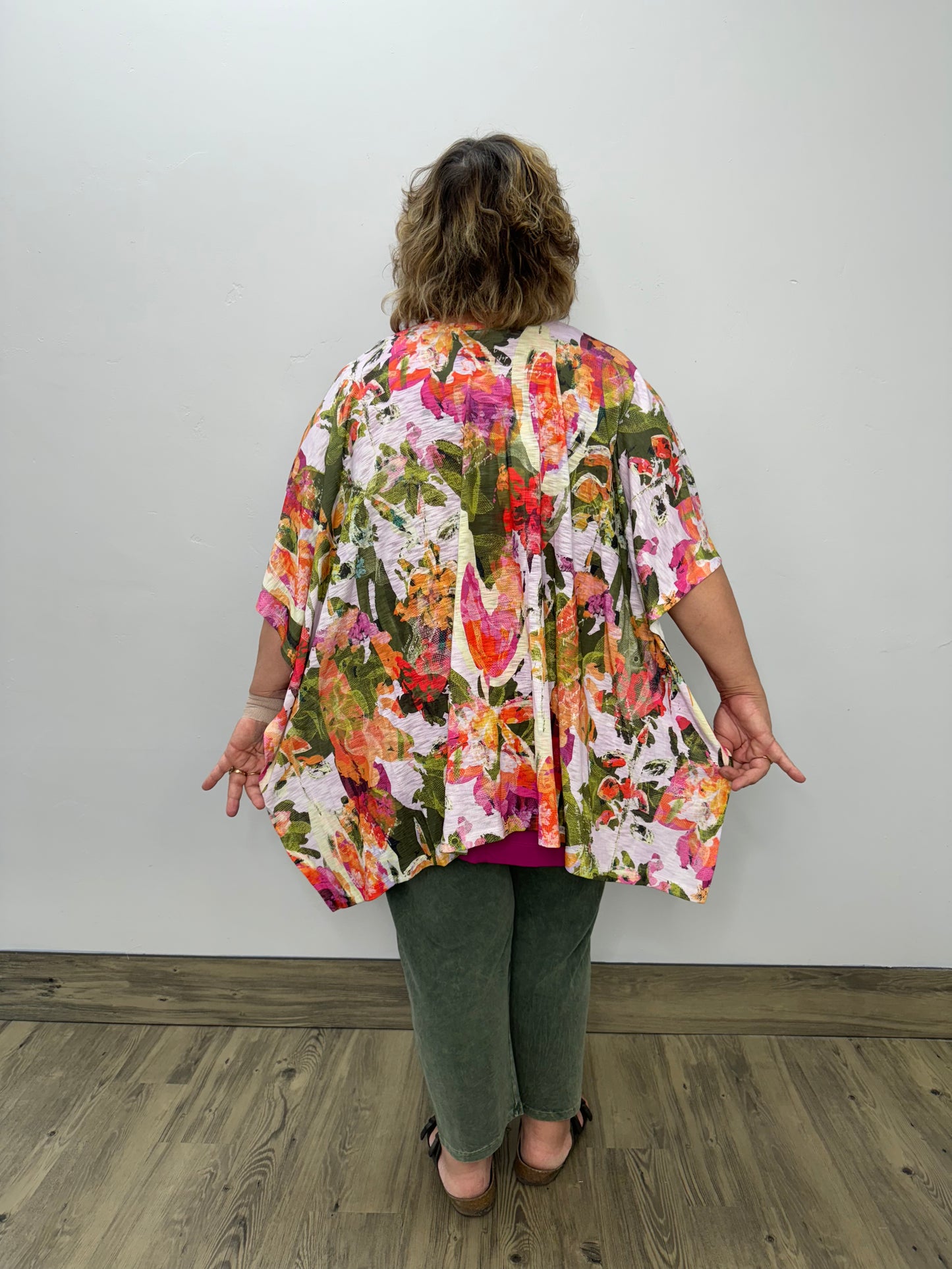 Floral Printed Knit Shawl - One Size