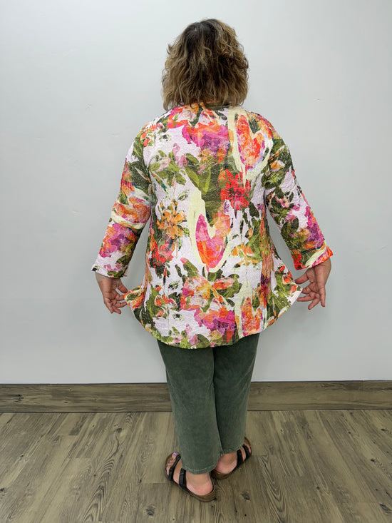 Floral Printed 3/4 Sleeve Crepe Tunic