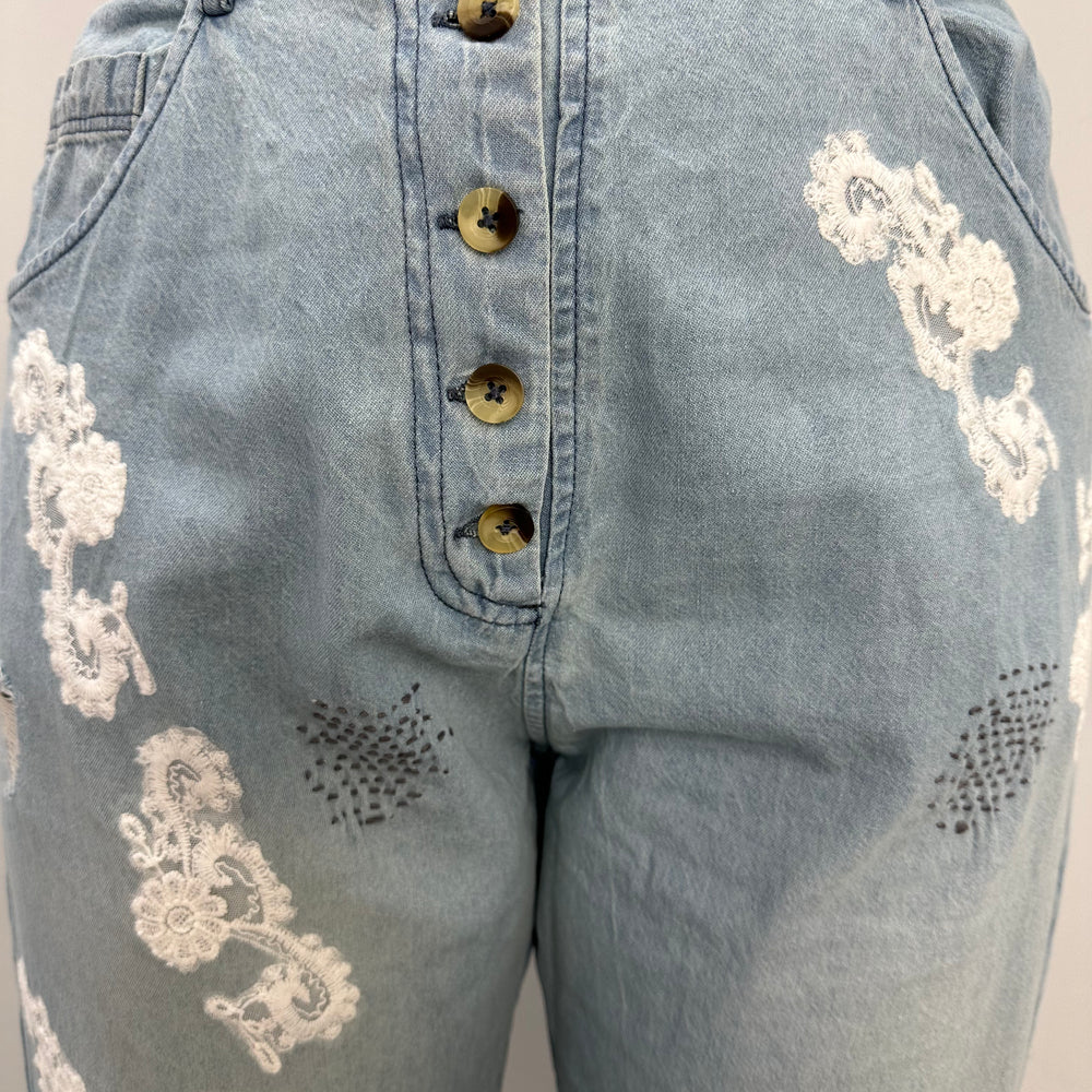 
                  
                    Lace Button Up Denim Jean
                  
                