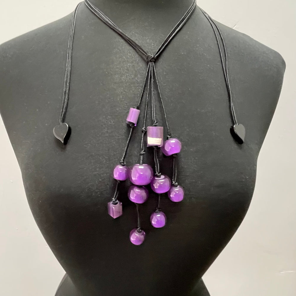 Purple Colorful Cubes Necklace