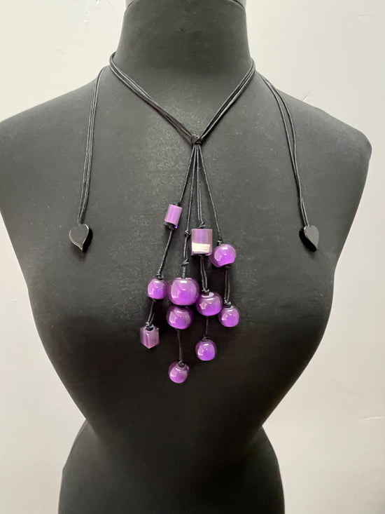 Purple Colorful Cubes Necklace