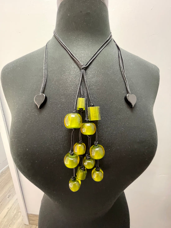 Green Colorful Cubes Necklace