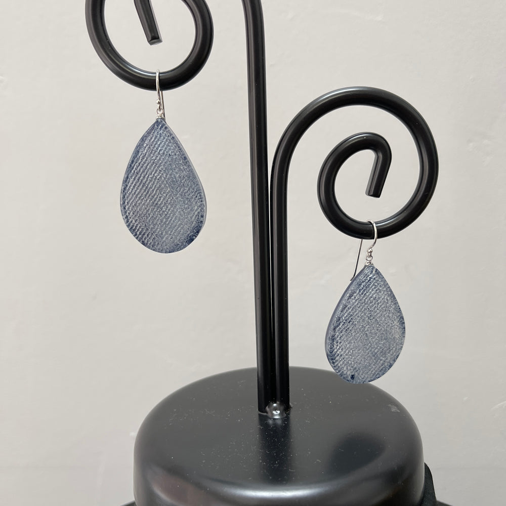 Denim Blue Polyresin Earring