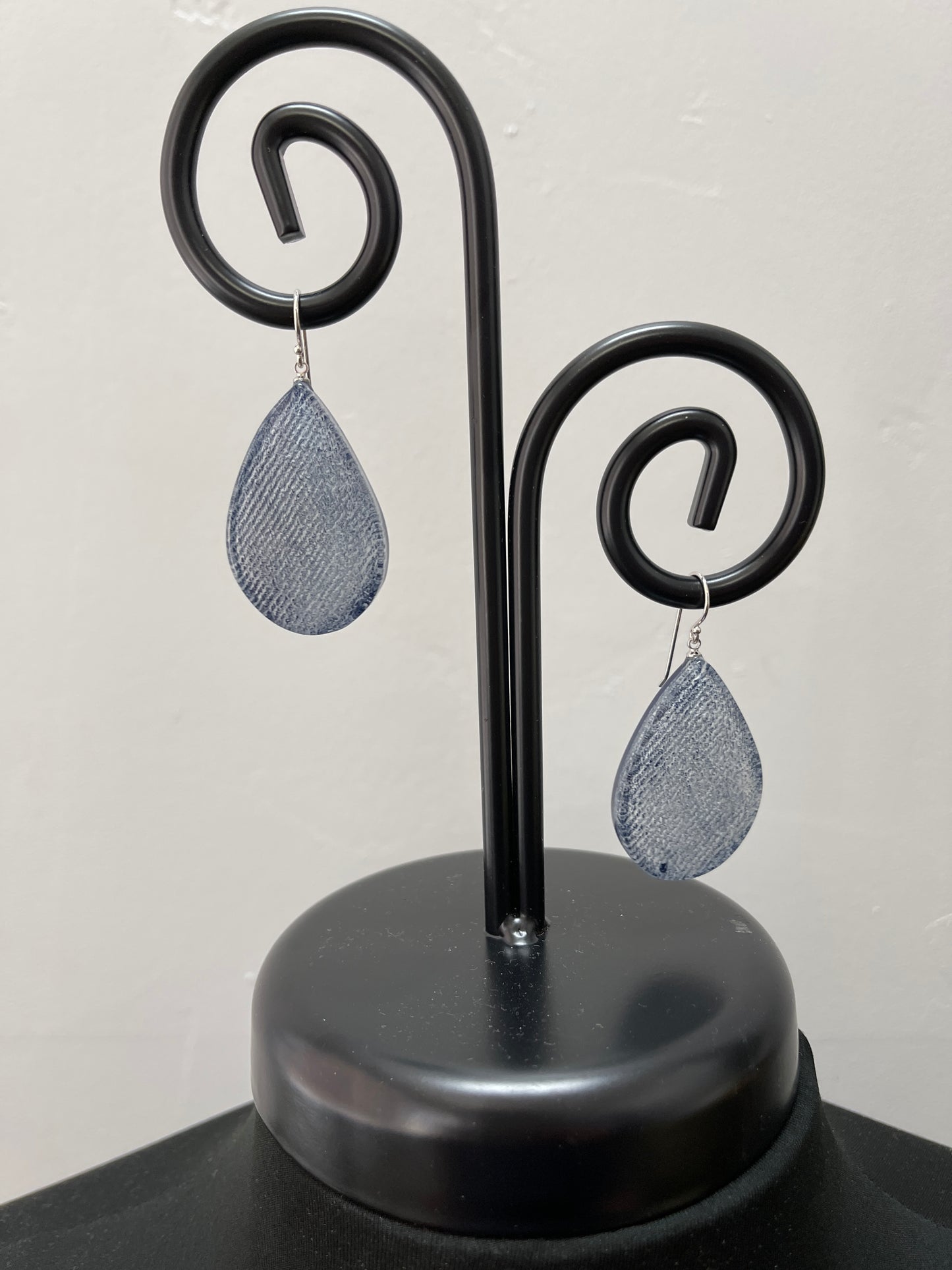 Denim Blue Polyresin Earring