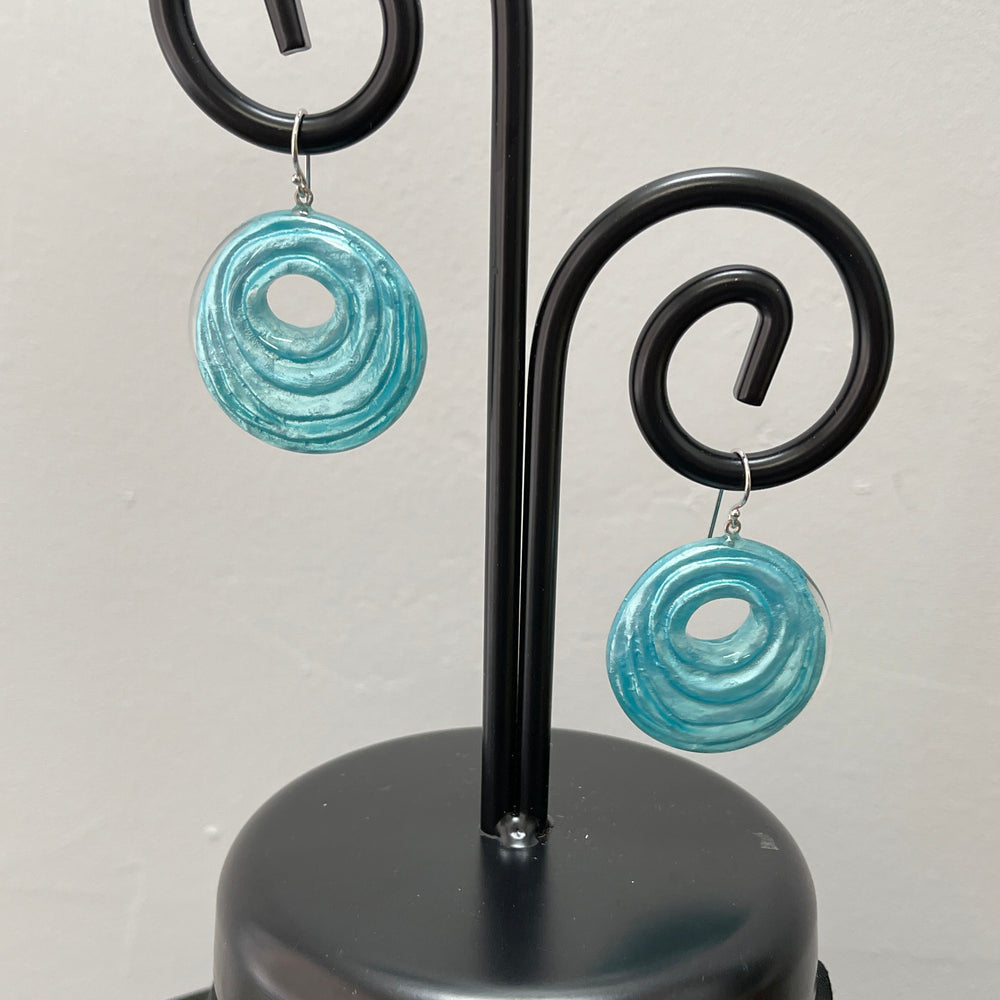 Blue Amalia Polyresin Donut Earring