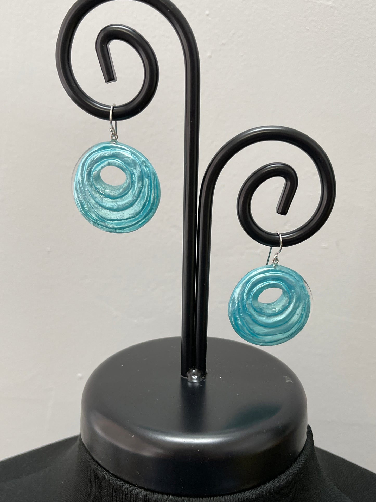 Blue Amalia Polyresin Donut Earring