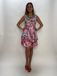 Pink Graffiti Sleeveless Bubble Dress