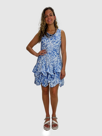 Blue Wisps Sleeveless Bubble Dress