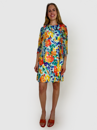 Colorful Watercolor Pattern Mesh Bolero Jacket