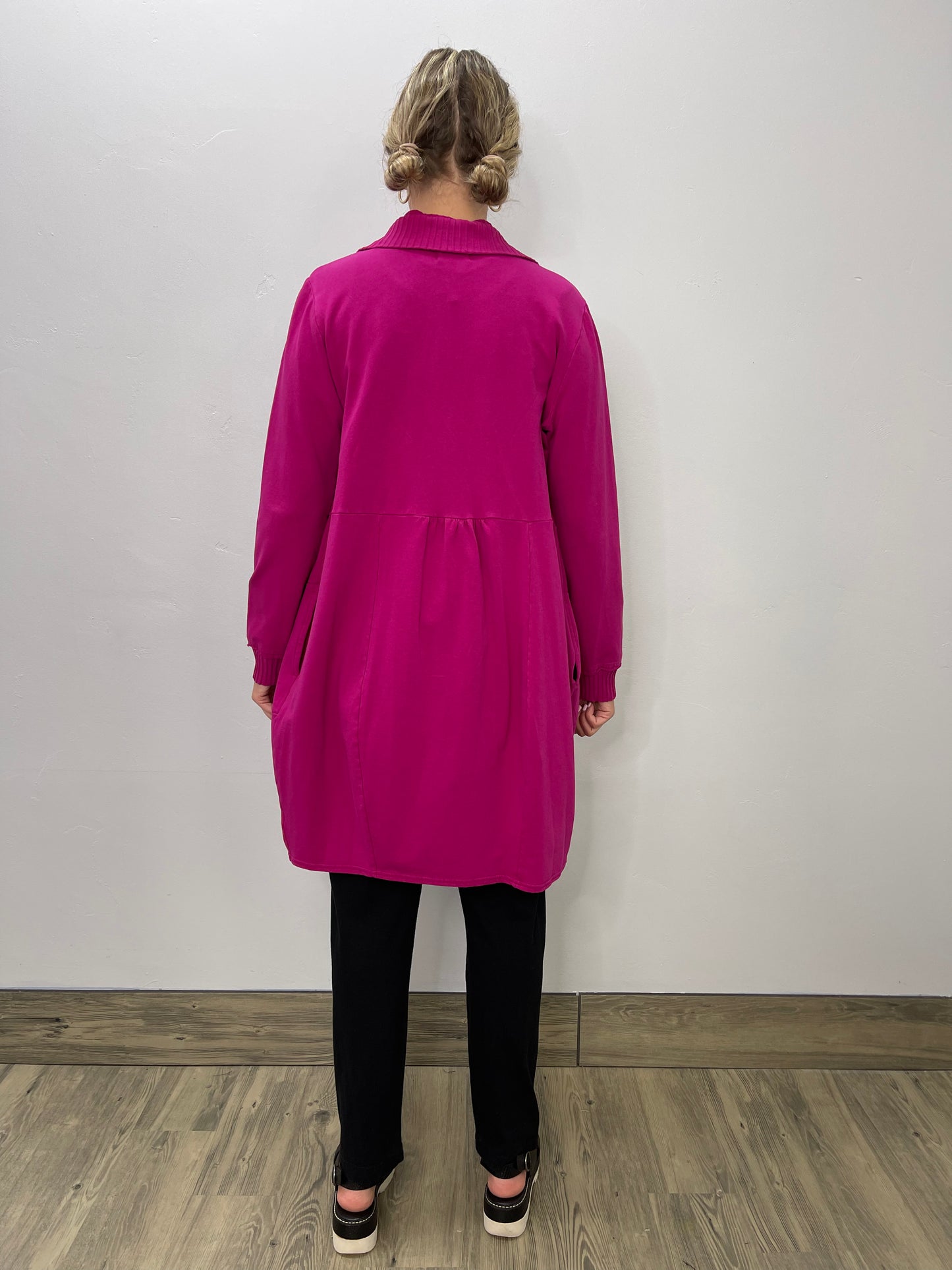 Magenta Button Down Bee Coat