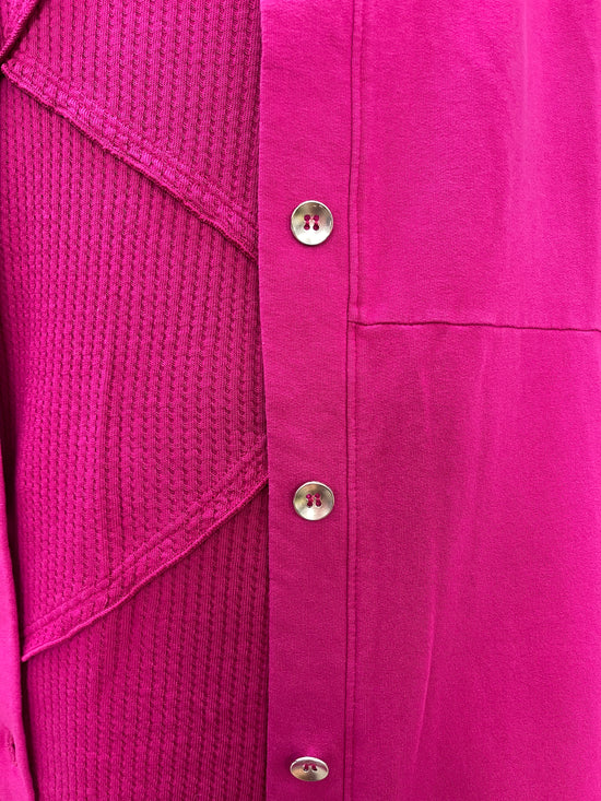 Magenta Button Down Bee Coat