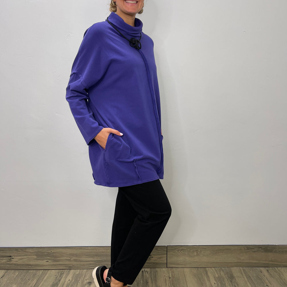 Violet Roll Neck Long Sleeve Tunic