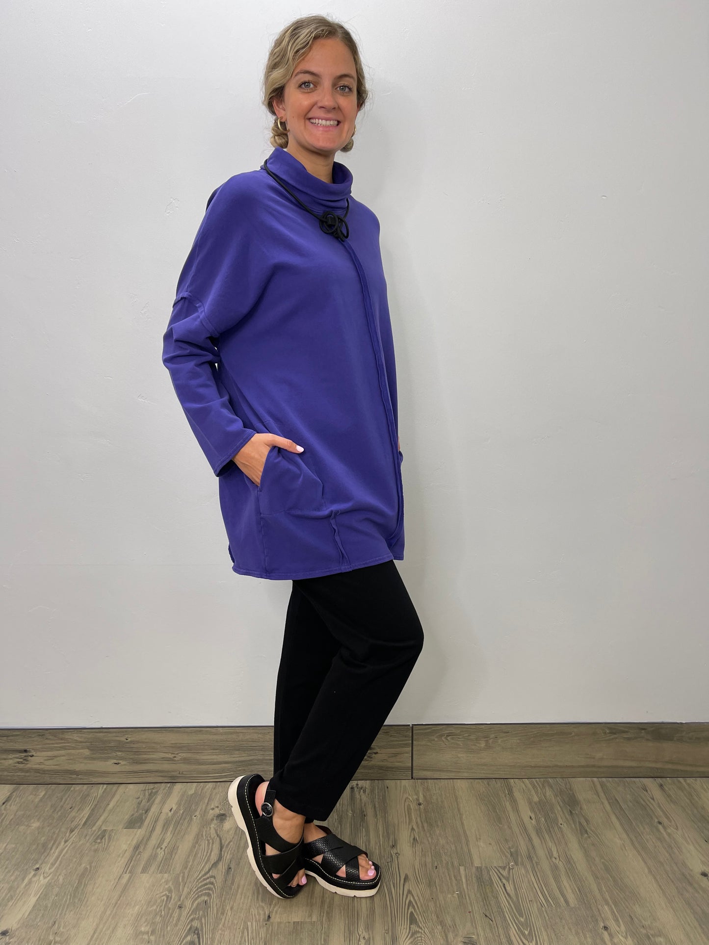 Violet Roll Neck Long Sleeve Tunic