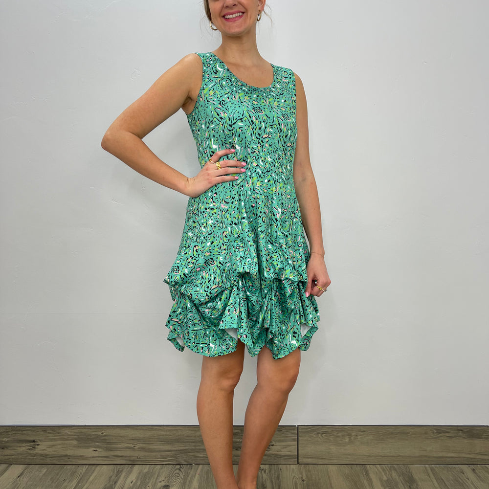 
                  
                    Green Pattern Sleeveless Scoop Neck Bubble Dress
                  
                