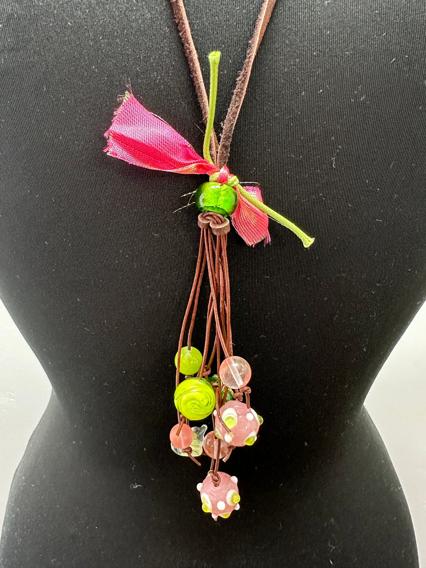 Watermelon Glass Beads Necklace