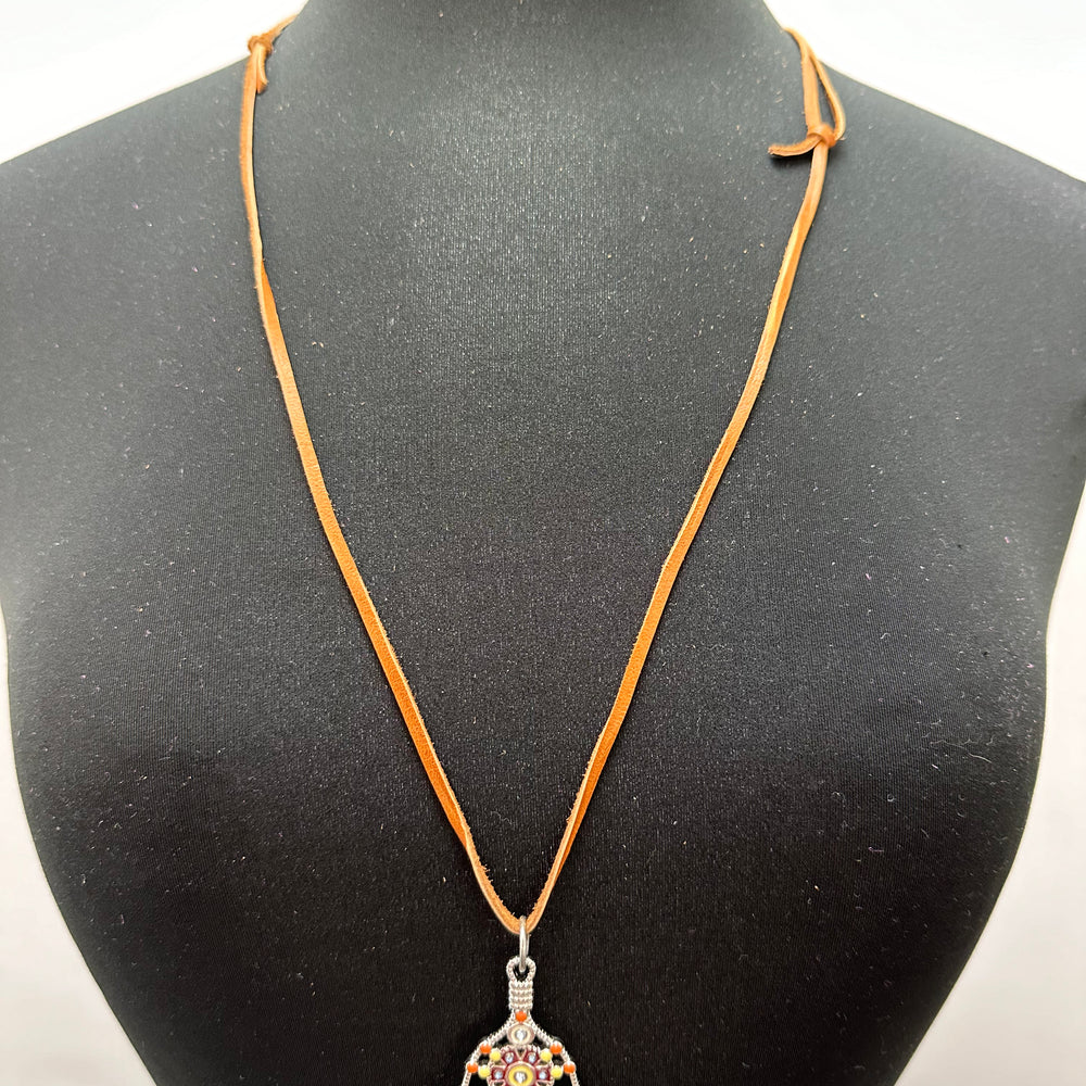 Colorful Hamsa Hand Adjustable Cord Necklace