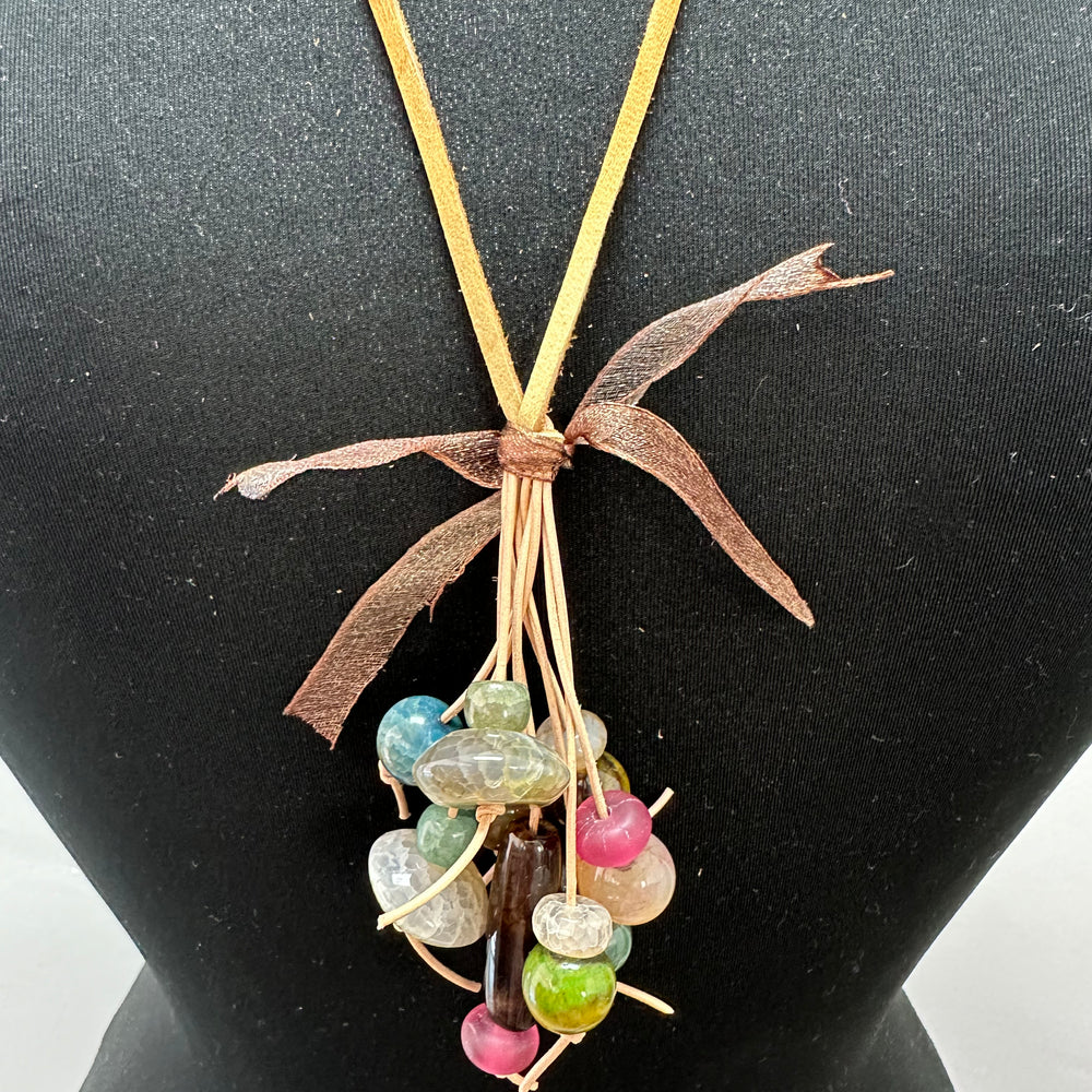 Colorful Ribbon Glass Beads Necklace