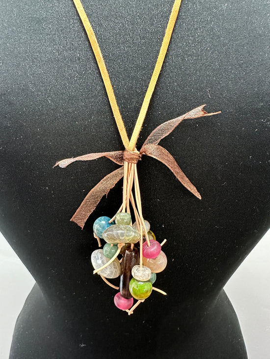 Colorful Ribbon Glass Beads Necklace