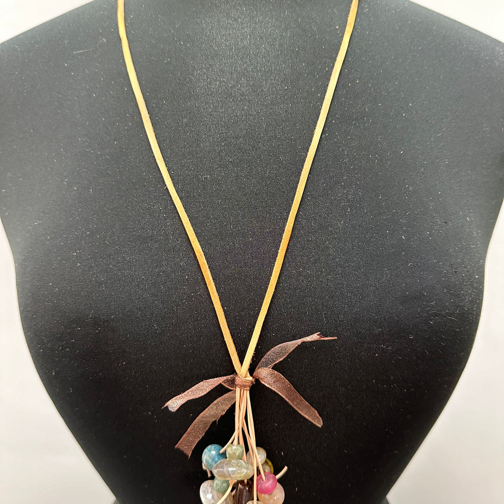 Colorful Ribbon Glass Beads Necklace