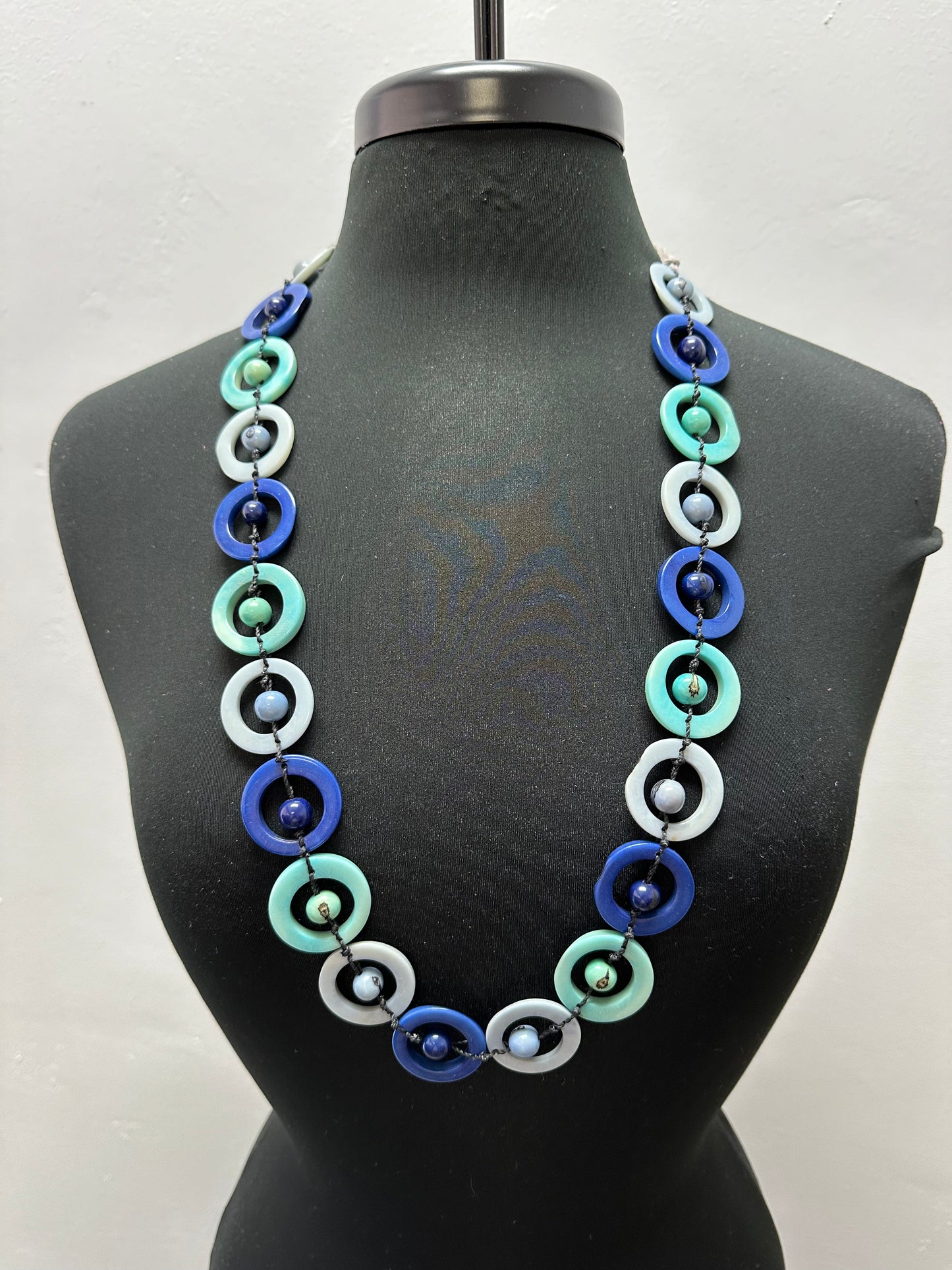 Shades of Blue Circles Necklace