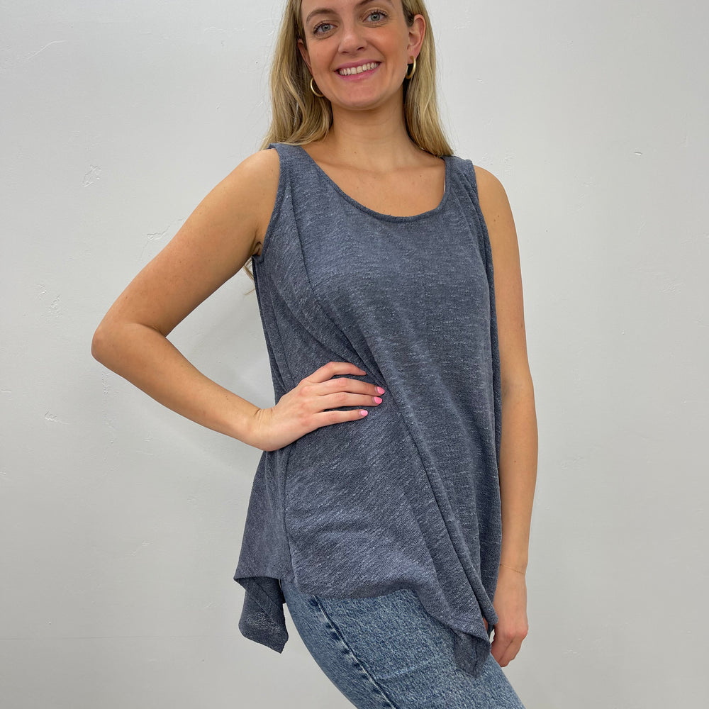 Indigo Low Gage Knit Tunic Tank