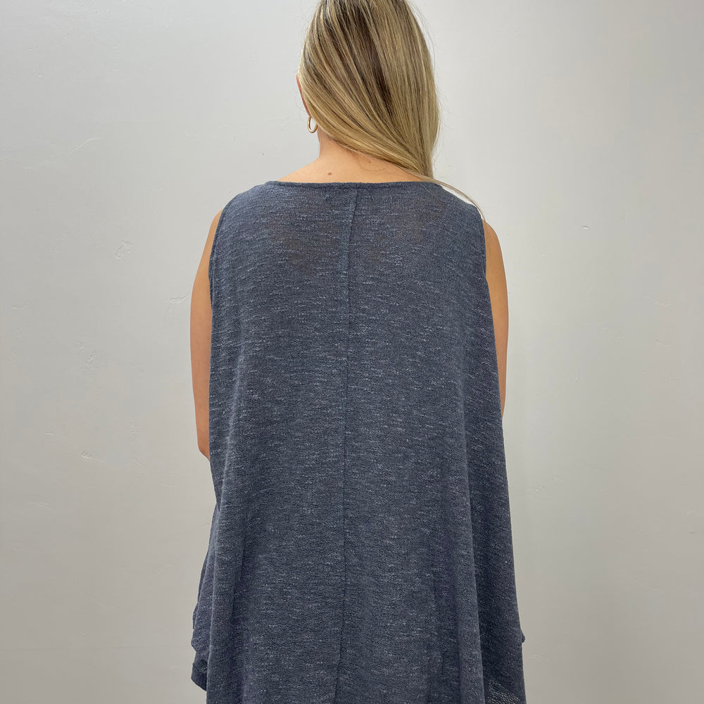 Indigo Low Gage Knit Tunic Tank