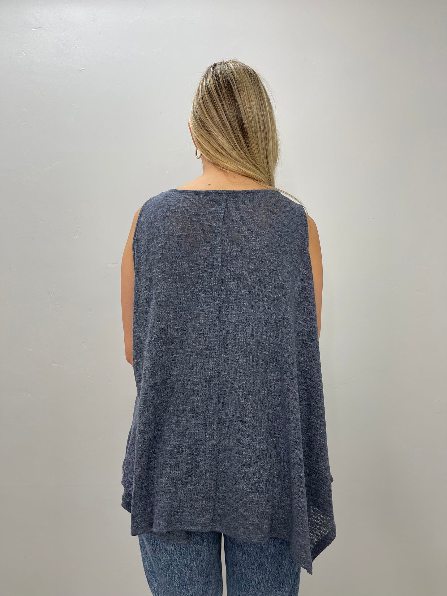 Indigo Low Gage Knit Tunic Tank