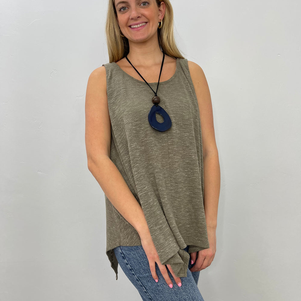 Moss Green Low Gage Knit Tunic Tank