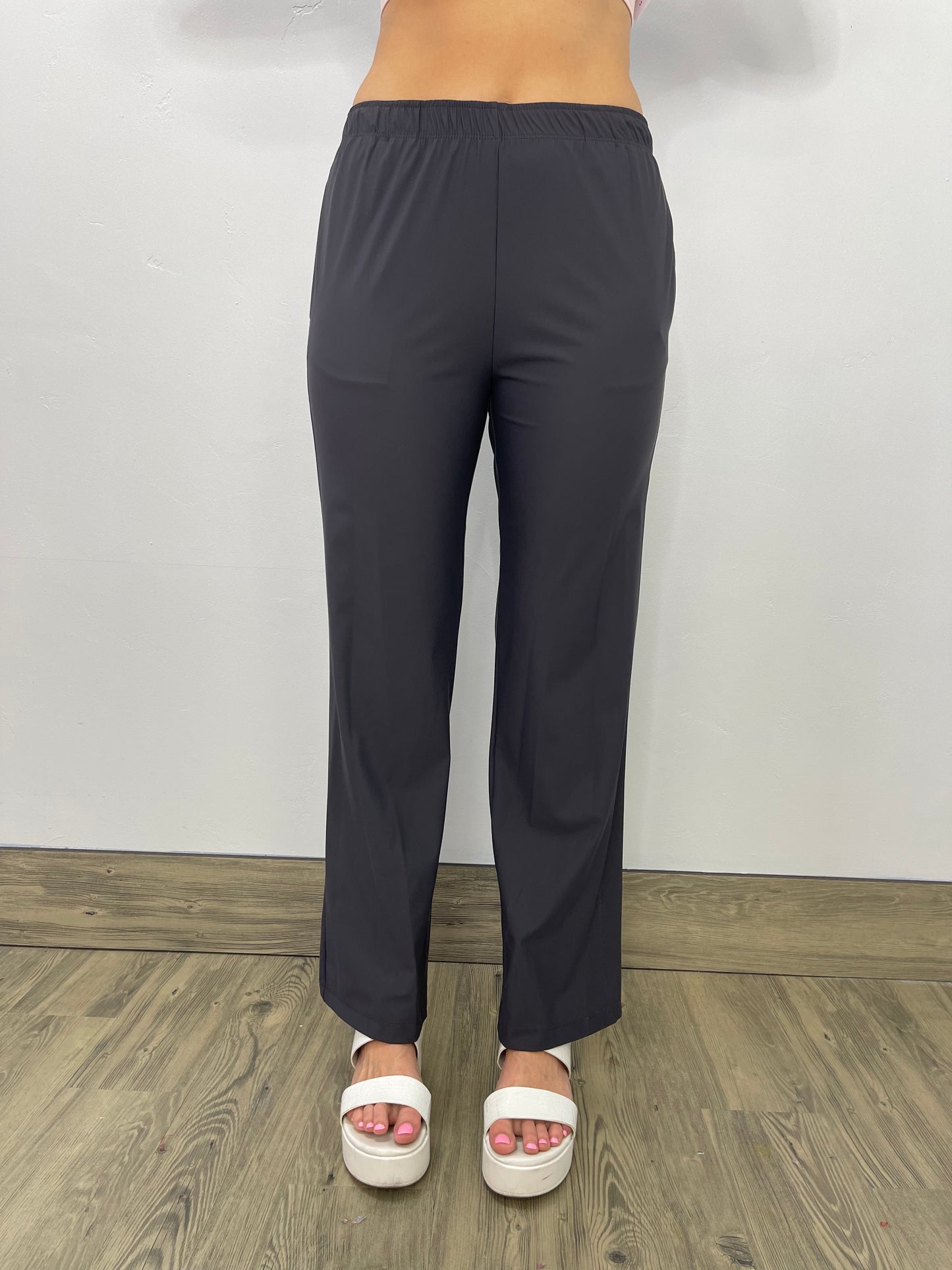Charcoal Straight Pant with Pockets
